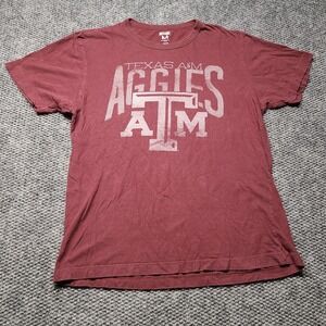 Texas A&M Aggies T Shirt Mens Medium Burgundy Cotton Tailgate NCAA Football